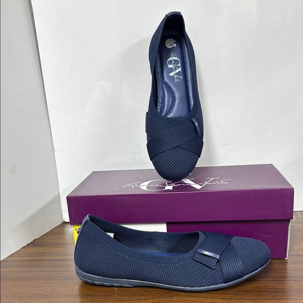 Gloria Vanderbilt Blue Flats Classic Comfort Loafers